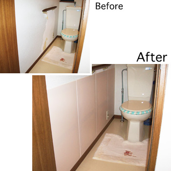 フリーカット工房　実施例−トイレの腰壁リフォーム