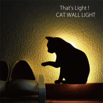 LEDウォールランプステッカー「CAT WALL LIGHT」