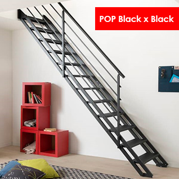 オープン階段『POP Black x Black』屋内用／ピラミッド