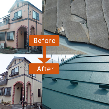 屋根・外壁改修工事 施工事例「松戸市 S様邸（築13年）」