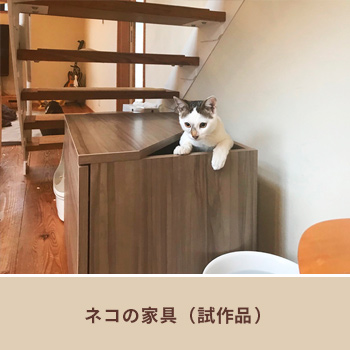 ネコトイレのためのネコの家具（試作品）
